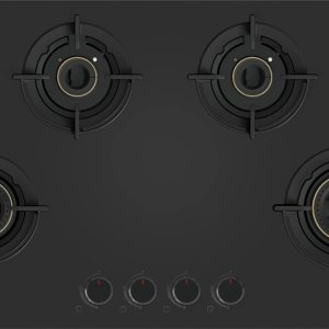 Bosch Series 6 Gas hob 90 cm Tempered glass, Black